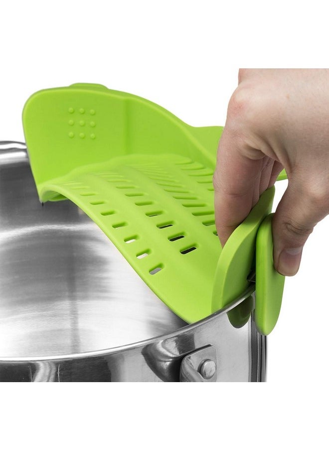WeTest WeTest Heat Resistant Silicone Pot Strainer, Clip on Pots Pans, Pan Strainer for all Pots and Bowls - Green  - Image 5
