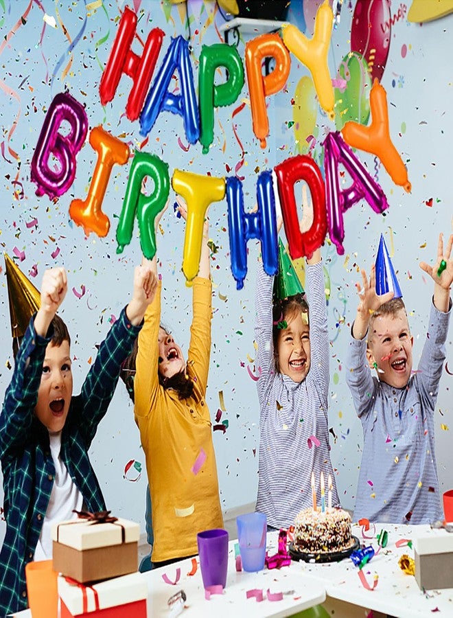 KALOR Rainbow Happy Birthday Balloons Banner,16 Inch Mylar Foil Letters Sign,Reusable Balloons for Women, Men, Boys & Girls Birthday Decorations Party Supplies - Image 3