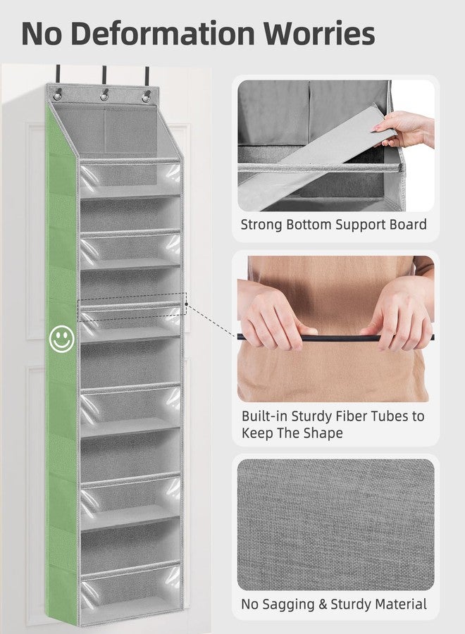 STORAGE MANIAC Over the Door Organizer Large Capacity Hanging Organizer, Clear Deep Pockets Behind Door Closet Organizer and Storage for Nursery, Bathroom, Bedroom, Pantry, 1 Pack Grey - Image 3