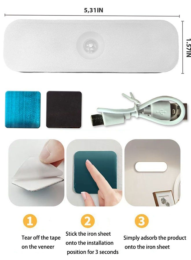 LED Sensor Night Light 100 lumens Warm Light Protect Eye Rechargeable with Magnet for Bedroom Cabinet, Corridor, Bathroom Lighting  - Image 3