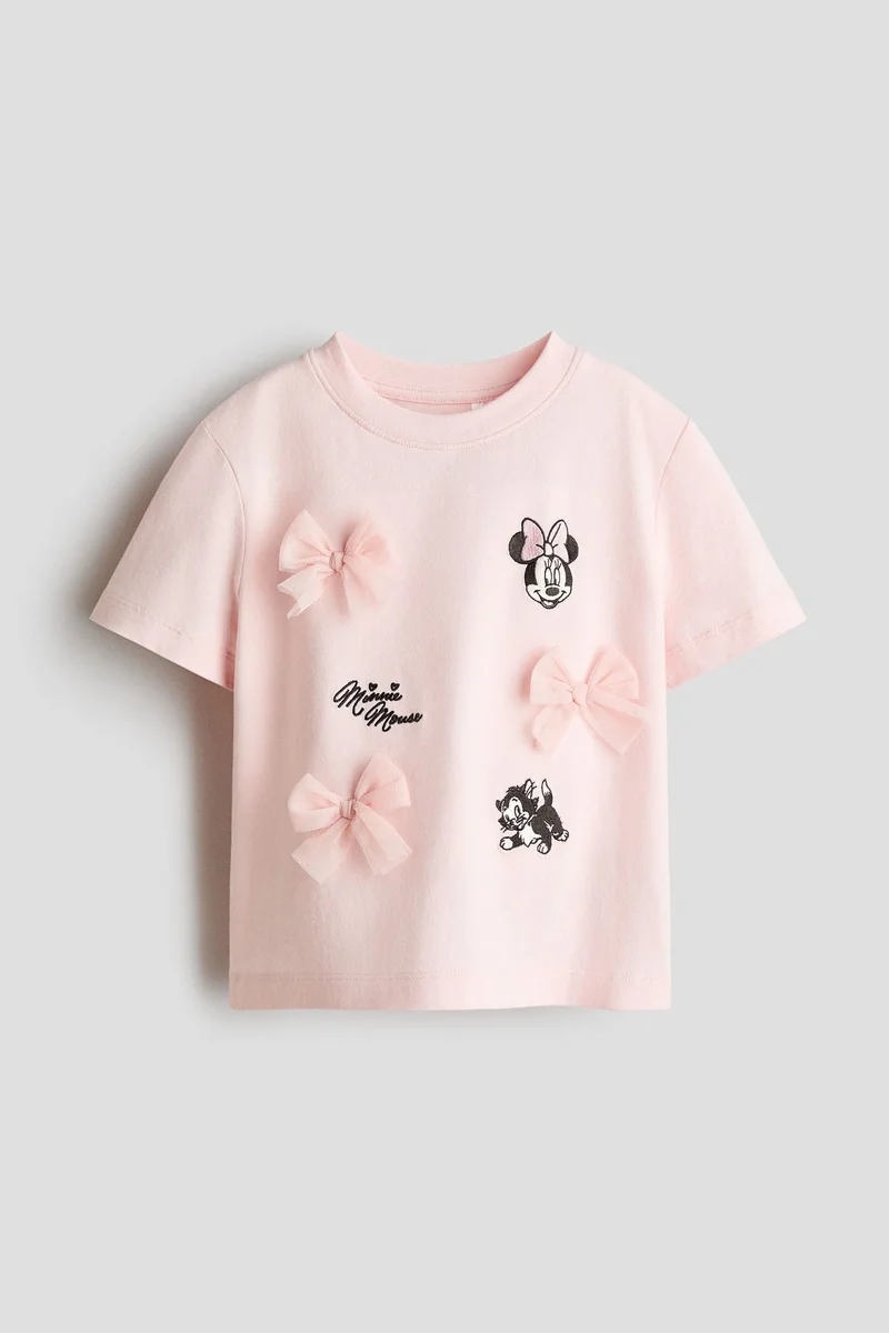 اتش اند ام تي-شيرت قطني بطبعة