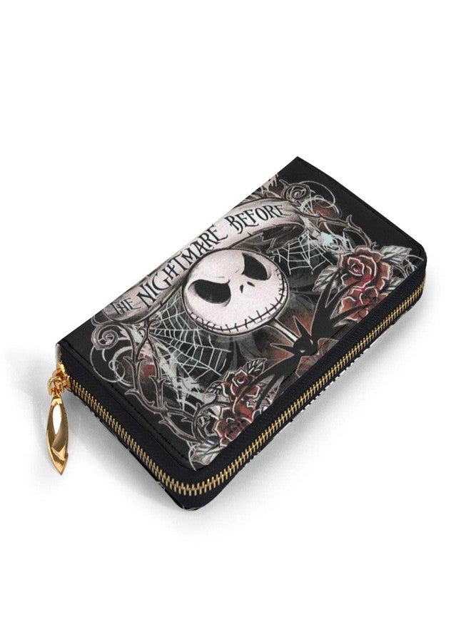 DZGlobal Women Printed Zip Around Wallet Halloween Art Soft PU Clutch Holder Purse - Image 3