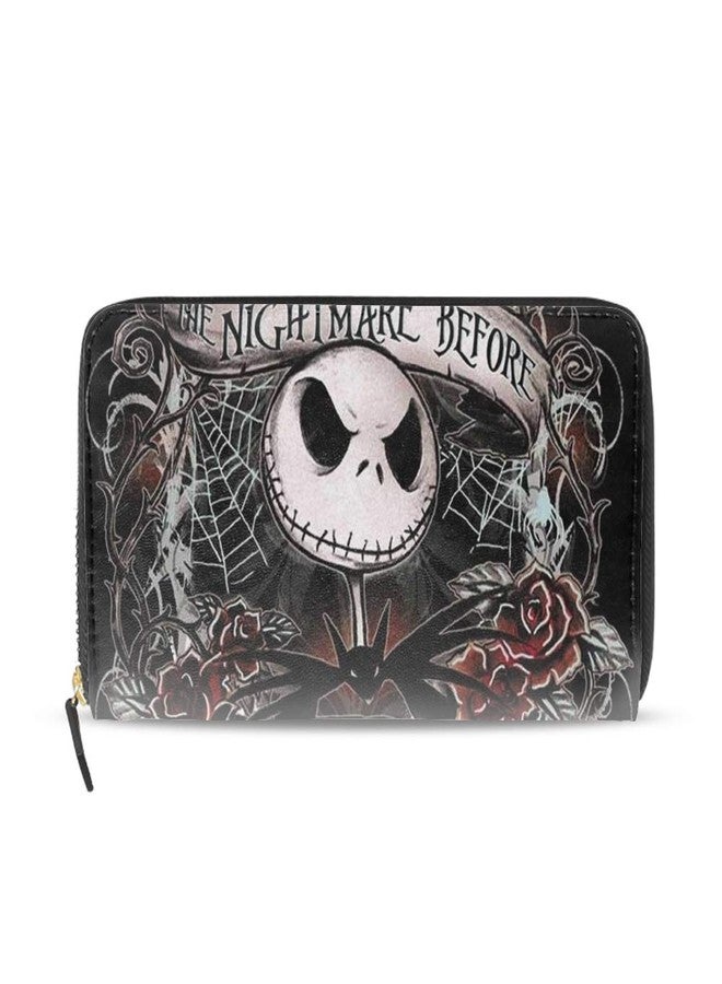 DZGlobal Women Printed Zip Around Wallet Halloween Art Soft PU Clutch Holder Purse - Image 1