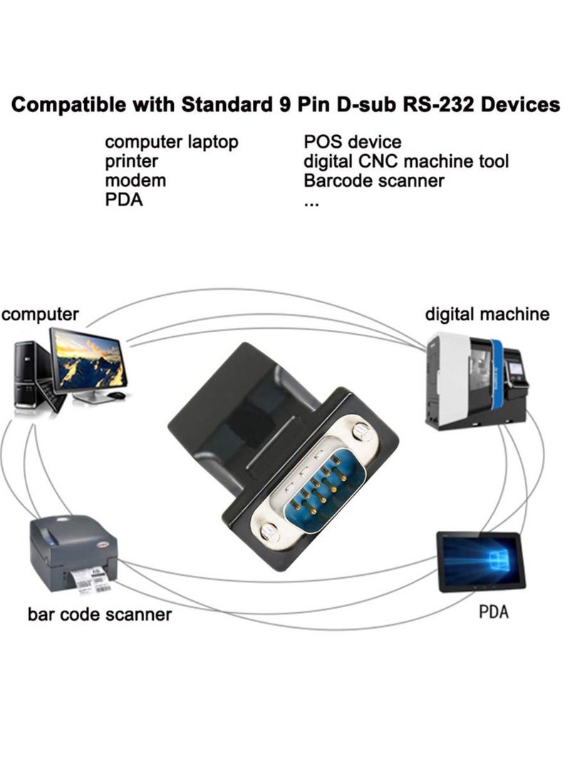إيروريكس محول تسلسلي DB9 إلى RJ45 RS232 ذكر إلى RJ-45 أنثى محول إيثرنت متوافق مع أجهزة RS-232 القياسية ذات 9 سنون  - Image 4
