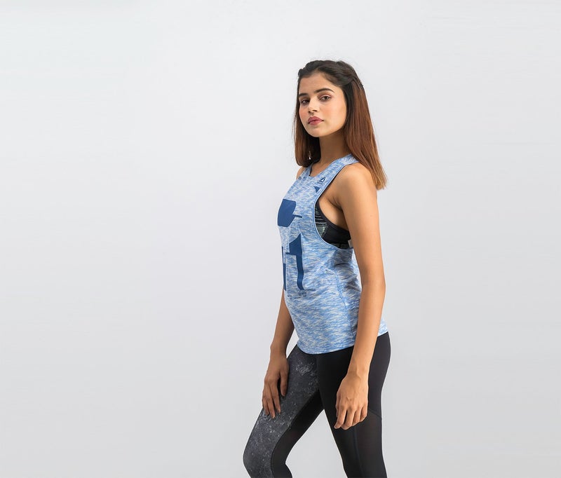 Reebok Women Running Tank, Sky Blue - Image 3