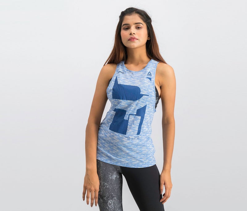 Reebok Women Running Tank, Sky Blue - Image 1