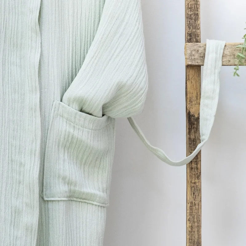Schafer Home Bohemian Muslin Bathrobe-Green (S-M)