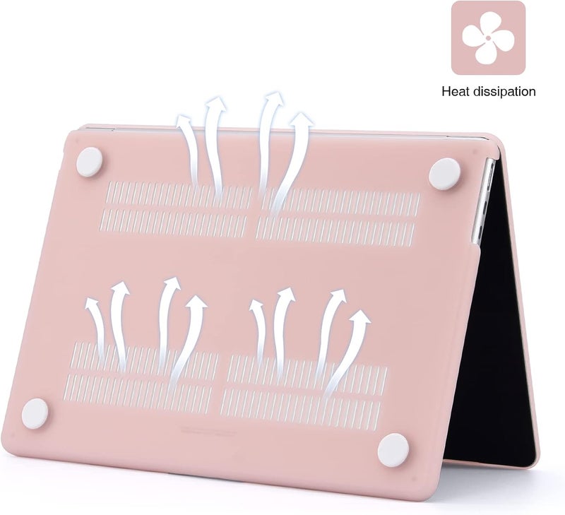 Case Compatible with New MacBook Air 15/15.3 inch 2026 2025-2023 Release,M5 M4 M3 M2 A3448 A3241 A3114 A2941 with Touch ID,Protective Plastic Hard Shell Cover,Matte Surface-Pink - Image 4