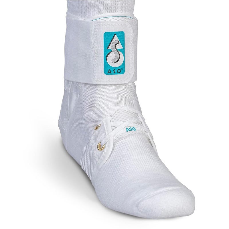 Med Spec ASO Ankle Stabilizer (Small, White) - Lace Up Ankle Brace for Sprained Ankle and Peroneal Tendonitis, Orthopedic Ankle Support for Men, Women, Adults, Teens and Kids, Sports Injury Recovery, 264002 - Image 1