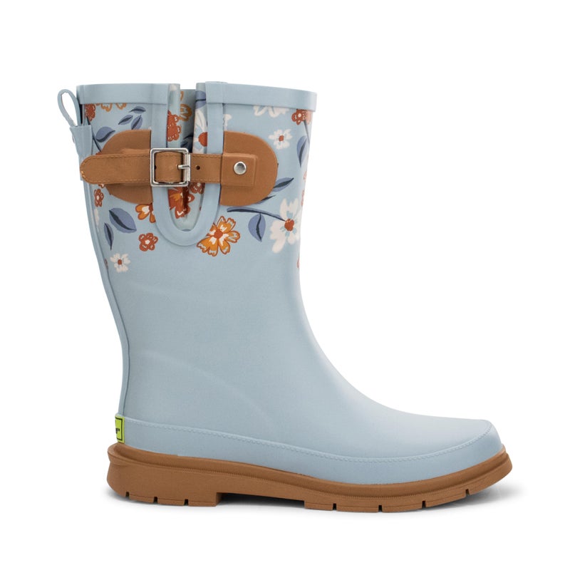 Western Chief Women's Printed Mid Rain Boots Durable Waterproof Design with Adjustable Buckle, Meadow Mist, 8 - Image 2