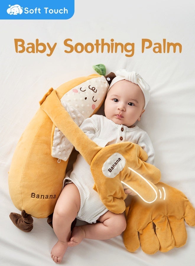 Soft Touch Baby Soothing Palm, Banana Baby Patter Pillow, Baby Patter for Sleep, Toddler Sleep Soother, Baby Patting Pillow, Detachable Design, Three-Speed Adjustment, Remote Control, Free Hands (Orange) - Image 1