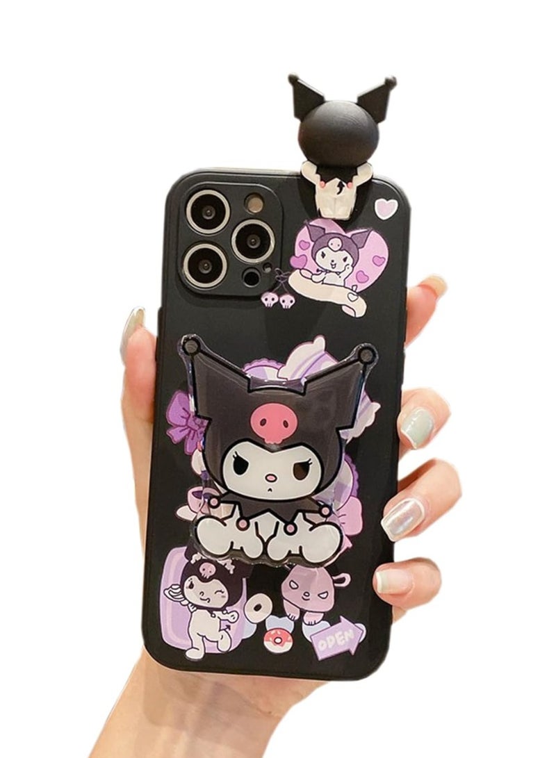 عام حافظة سيليكون كاواي لآيفون 15 برو ماكس/15 برو/15 بلس/15 بتصميم كرتوني قابل للطي للفتيات - Image 2