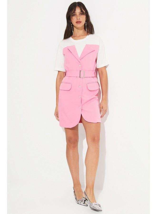 جون فستان بليزر بحزام - Image 2