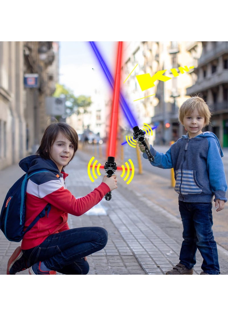 SYOSI 2PCS Light Up Saber for Kid, 2-in-1 Dual Light Up Sabers with FX Sound, Expandable Light Swords Set for Galaxy War Fighter Warriors, Halloween Dress Up Party Birthday Present  - Image 2