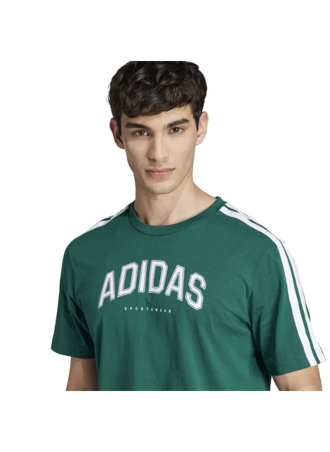 اديداس adidas Codes Collegiate Linear Graphic Tee Green Training T-SHIRTS for Men - XS