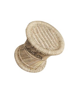 YASHIKA CREATION YASHIKA CREATIONNatural and Handmade Finest Bamboo Indoor Garden Stool Cane Muddi Natural Color 31 X 31 CM  - Image 4