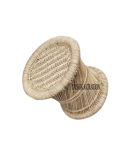 YASHIKA CREATION YASHIKA CREATIONNatural and Handmade Finest Bamboo Indoor Garden Stool Cane Muddi Natural Color 31 X 31 CM  - Image 3