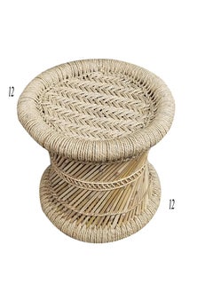 YASHIKA CREATION YASHIKA CREATIONNatural and Handmade Finest Bamboo Indoor Garden Stool Cane Muddi Natural Color 31 X 31 CM  - Image 2