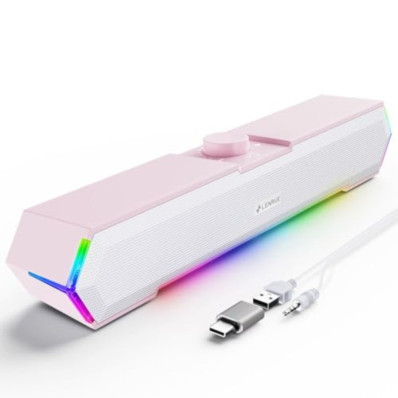 G11 Computer Speakers for Desktop, Touch Lights PC Speakers with Surge Clear Sound, USB C/USB Powered for Computer Desktop PC Laptop Monitor - Image 1