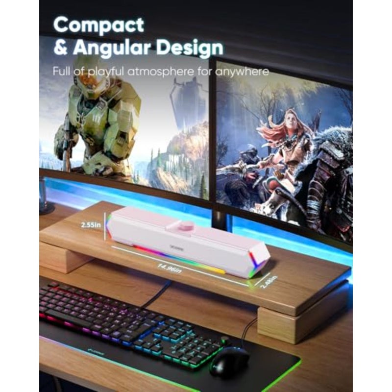 G11 Computer Speakers for Desktop, Touch Lights PC Speakers with Surge Clear Sound, USB C/USB Powered for Computer Desktop PC Laptop Monitor - Image 4