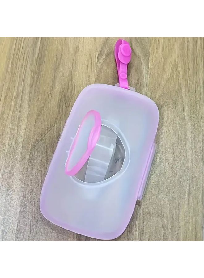 Pink Heart Shaped Portable Wet Wipes Mask Storage Box Travel Essential - Image 1