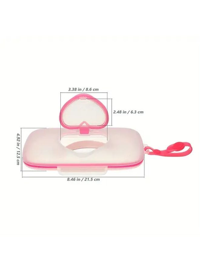 Pink Heart Shaped Portable Wet Wipes Mask Storage Box Travel Essential - Image 3