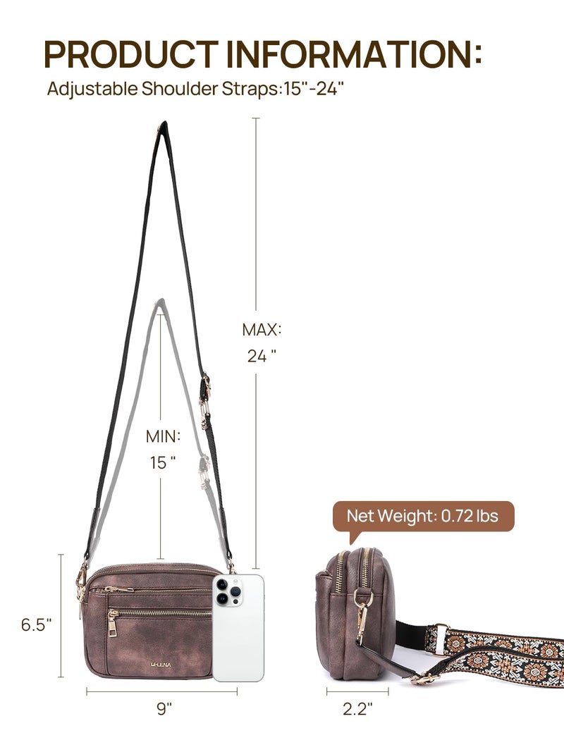 Telena Small Crossbody Bags For Women Vegan Leather Crossbody Purse With Adjustable Wide Strap For Daily Life - Image 3