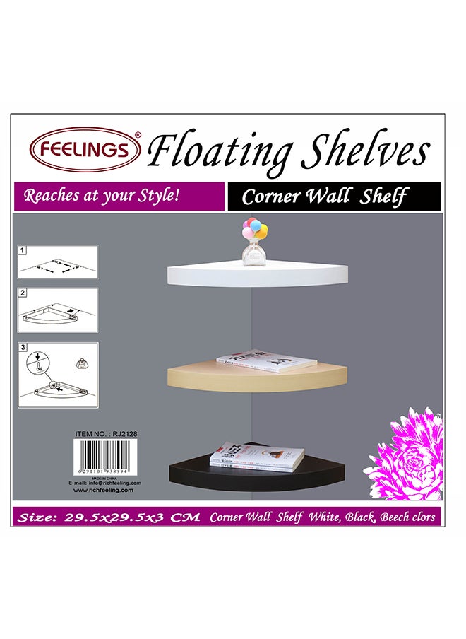 Feelings FLOATING CORNER WALL SHELF BEIGE, SIZE: 29.5X29.5X3CM  - Image 4