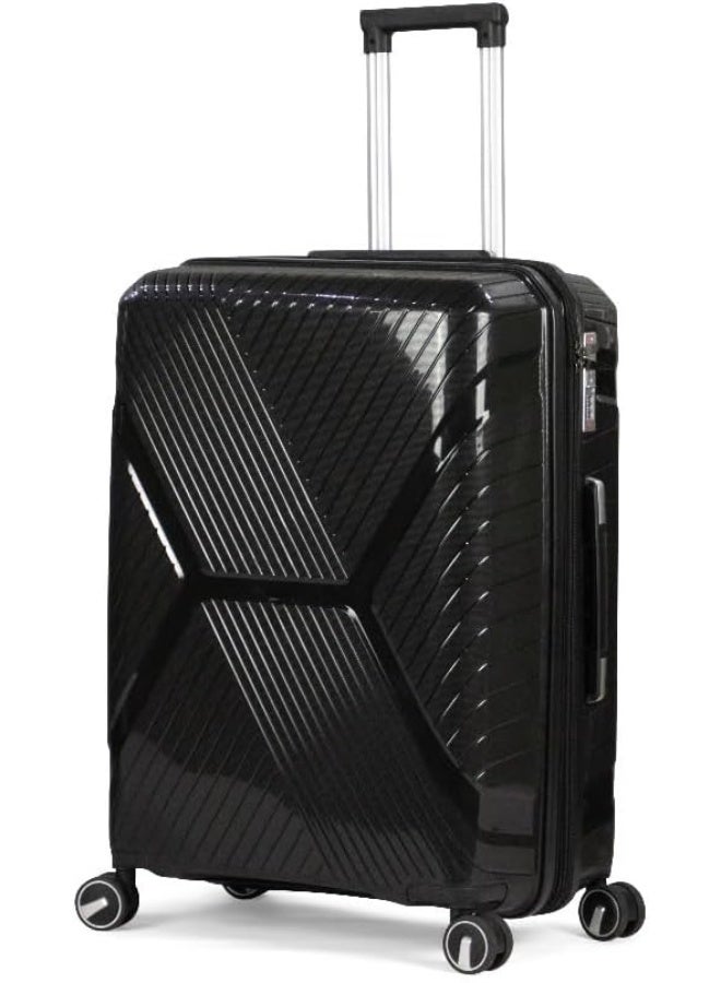 Hardside Spinner Luggage Trolley Bag, Black, Shatterproof with TSA Lock 22inch - Image 1
