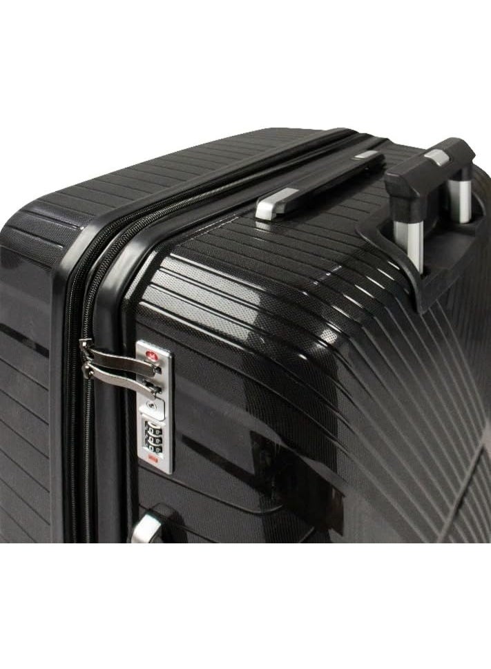 Hardside Spinner Luggage Trolley Bag, Black, Shatterproof with TSA Lock 22inch - Image 2