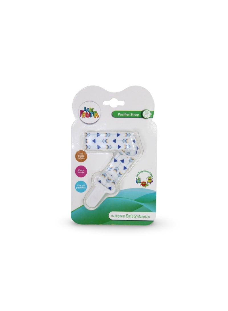 La Frutta Pacifier Strap – White with Triangles Print - Image 1