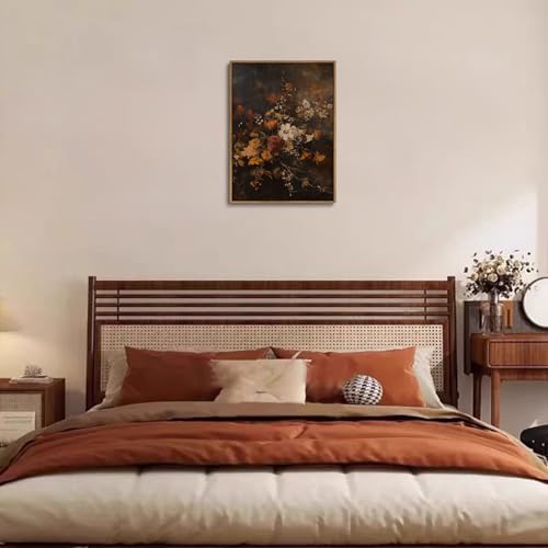 Djmwtb Framed Wall Art Vintage Wall Decor Flower Canvas Art Botonical Pictures Dark Paintings Moody Prints Antique Artwork - Image 2