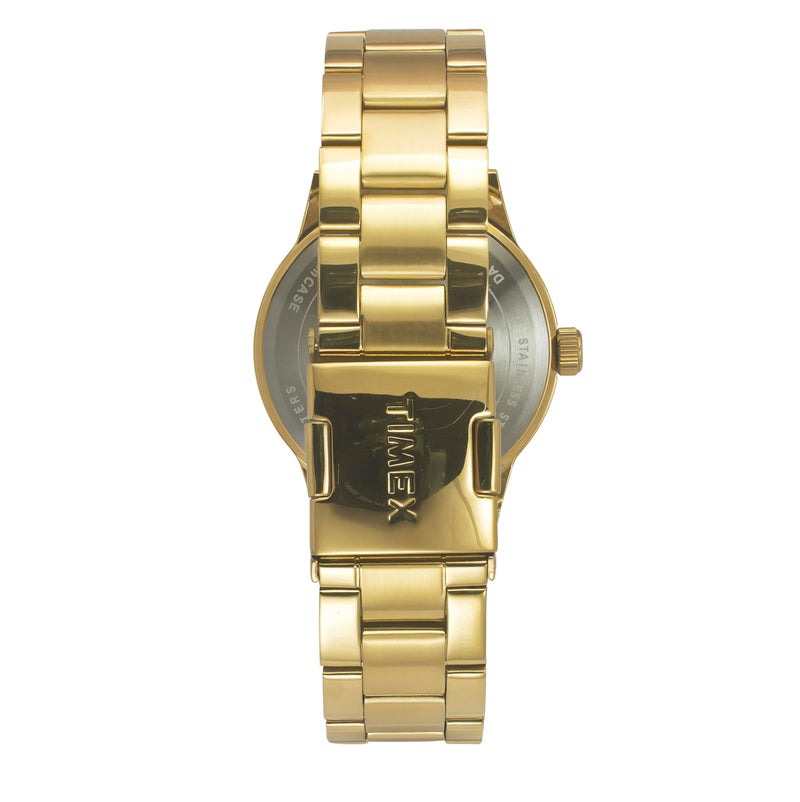 TIMEX Analog Watch for Man with Green Round Dial & Gold Stainless Steel Bracelet Band Water Resistant Men's Wrist Watches - TWEG19939 - Image 5