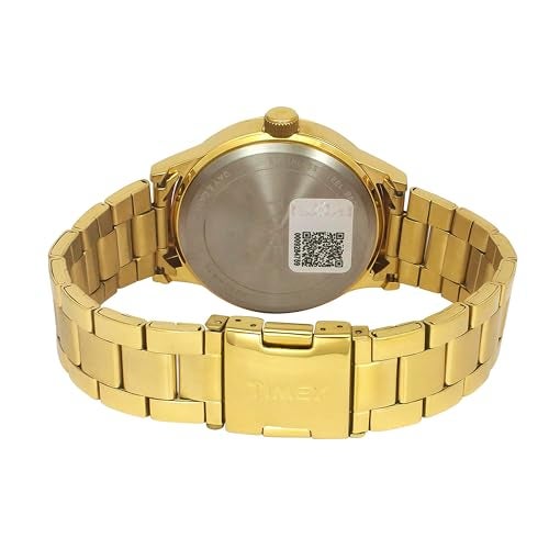 TIMEX Analog Watch for Man with Green Round Dial & Gold Stainless Steel Bracelet Band Water Resistant Men's Wrist Watches - TWEG19939 - Image 4