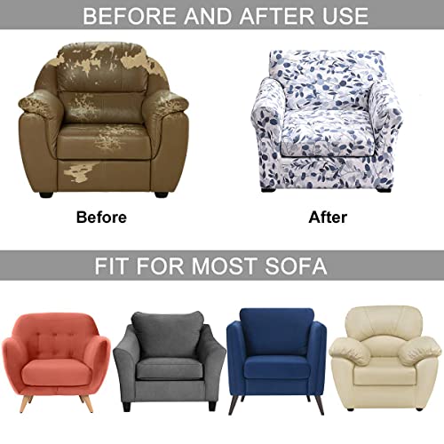 CRFATOP 2 Piece Soft Chair Covers for Dogs Stretch Armchair Cover Slipcovers for 1 Seater Chair Slip Cover Washable Sofa Furniture Covers with 1 Individual Cushion Covers,(Small,01) - Image 5