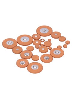 Thoraya 25Pcs Saxophone Pads Brown Sheepskin Sound Hole Resonator Gasket Wind Instrument Parts  - Image 4
