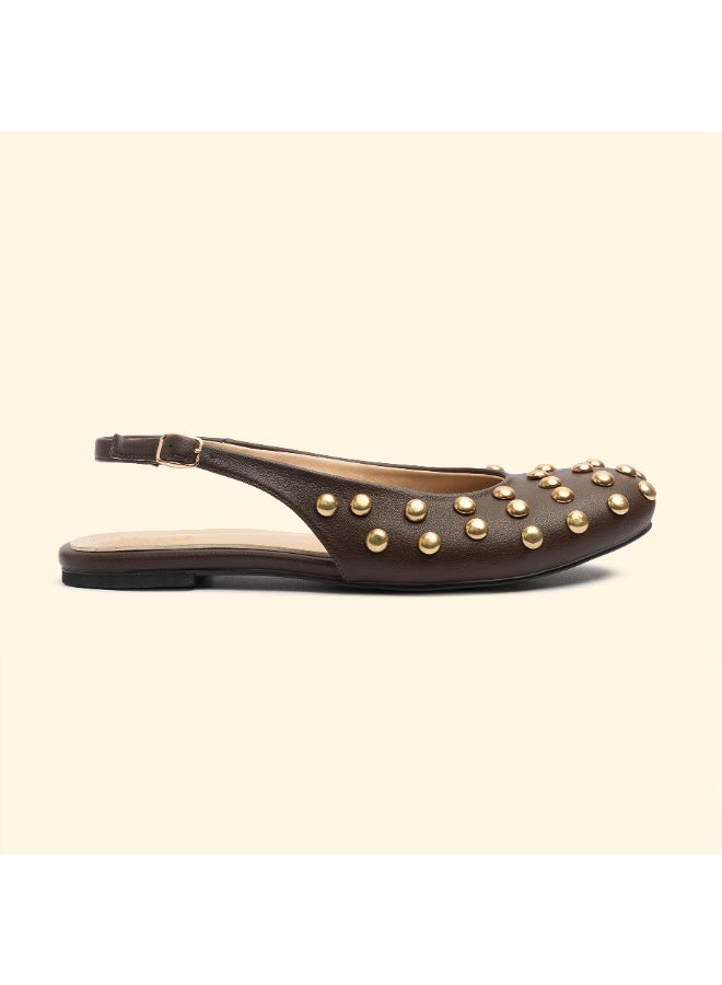 BOU NINA STUD SLINGBACKS -  Nina Cacao - Image 3