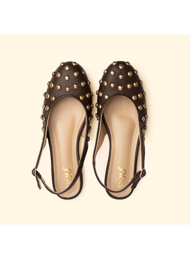 BOU NINA STUD SLINGBACKS -  Nina Cacao - Image 2