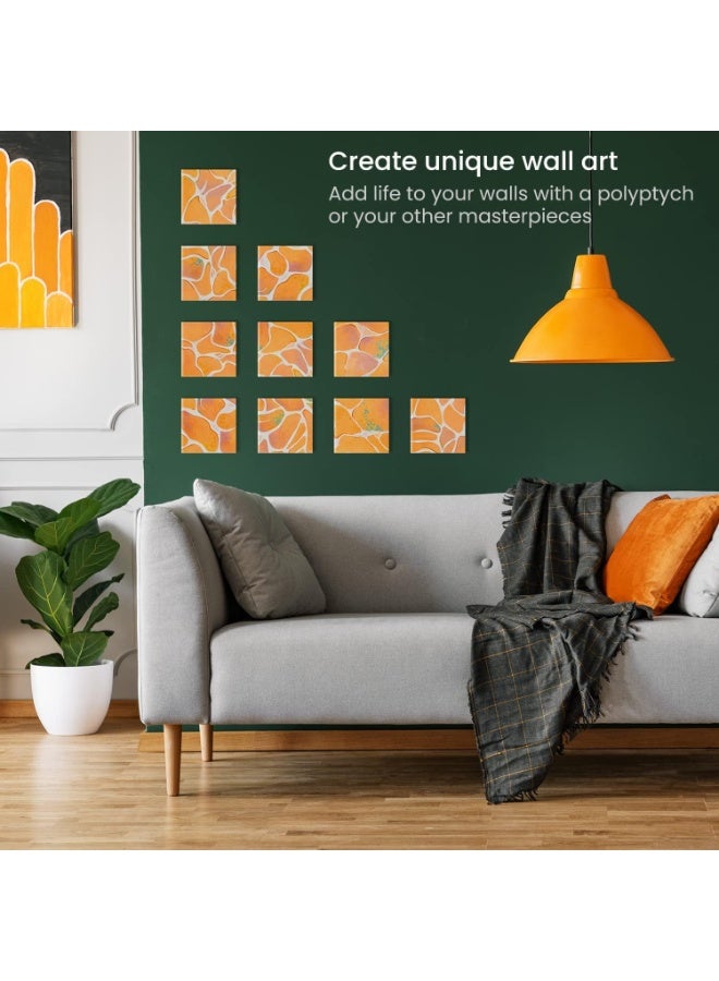 Taimi Blank Art Canvas 15×15cm – 100% Cotton, Pre-Stretched Canvas for Acrylic, Oil & Wet Art – 10 Piece - Image 5