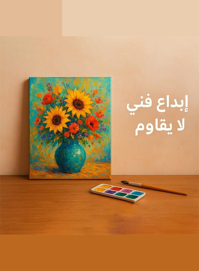 Taimi Blank Art Canvas 15×15cm – 100% Cotton, Pre-Stretched Canvas for Acrylic, Oil & Wet Art – 10 Piece - Image 3