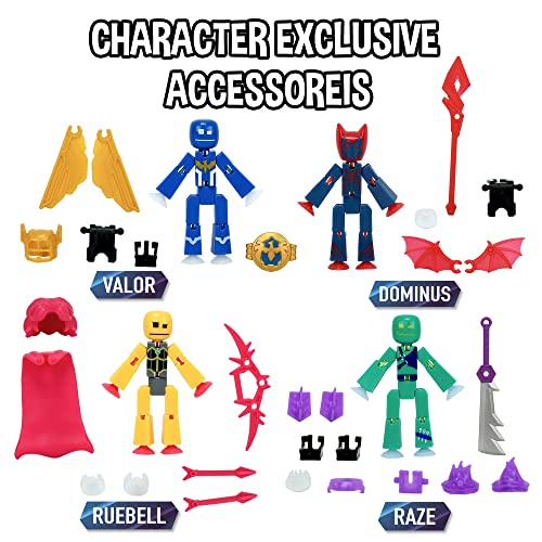 Zing StikBot Legendz Series 1 - Includes Valor, Ruebell, Dominus and Raze Oni - Collectible Action Figures and Accessories, Stop Motion Animation, Ages 4 and Up - Image 3