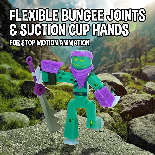 Zing StikBot Legendz Series 1 - Includes Valor, Ruebell, Dominus and Raze Oni - Collectible Action Figures and Accessories, Stop Motion Animation, Ages 4 and Up - Image 4