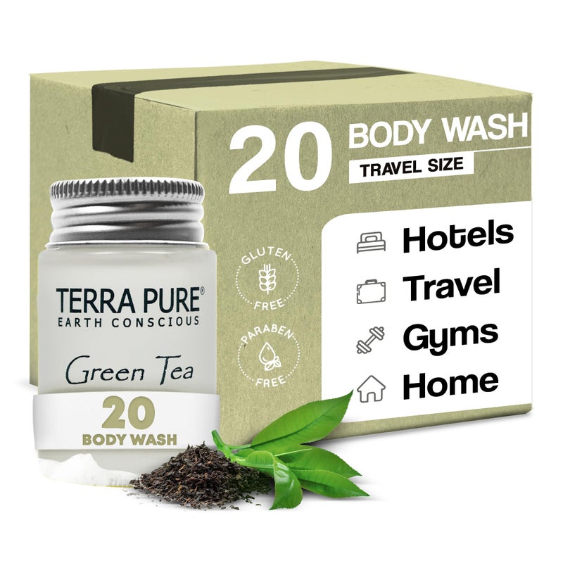 Terra Pure Terra Pure Green Tea Body Wash 1 oz In Jam Jar With Organic Honey And Aloe Vera Case of 20