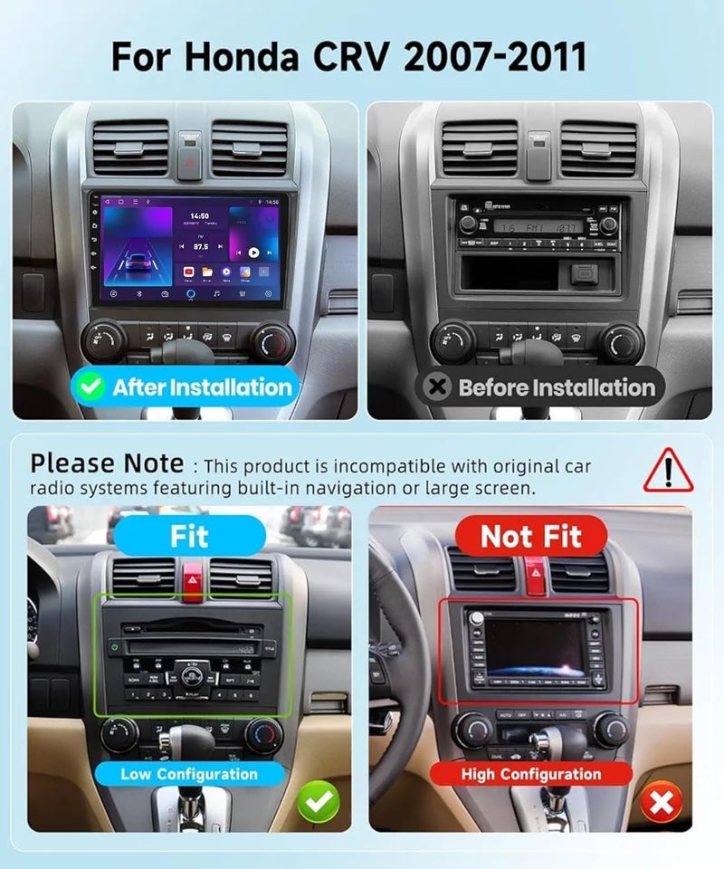 Vierex Honda CRV 2007-2011 Car Stereo with Wireless CarPlay & Android Auto - Image 2