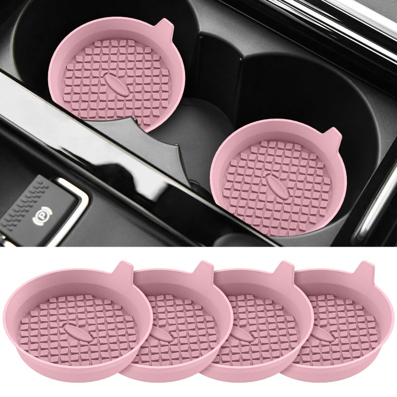 ME.FAN Car Cup Holder Coasters [4 Pack] Silicone Cups Mats, Automotive Universal Non-Slip Recessed Interior Accessories Dusty Rose - Image 1