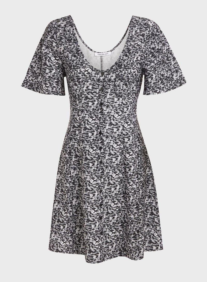 Printed Mini Dress