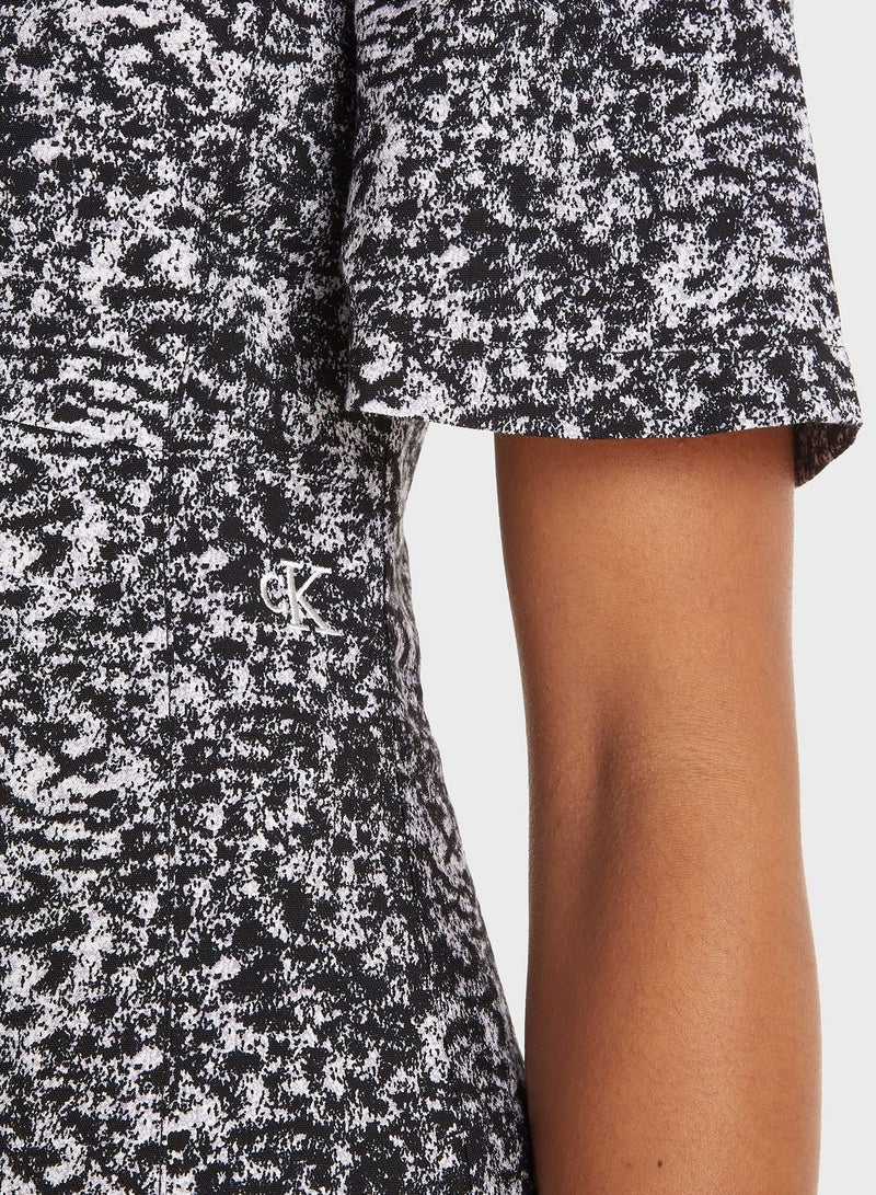 Printed Mini Dress