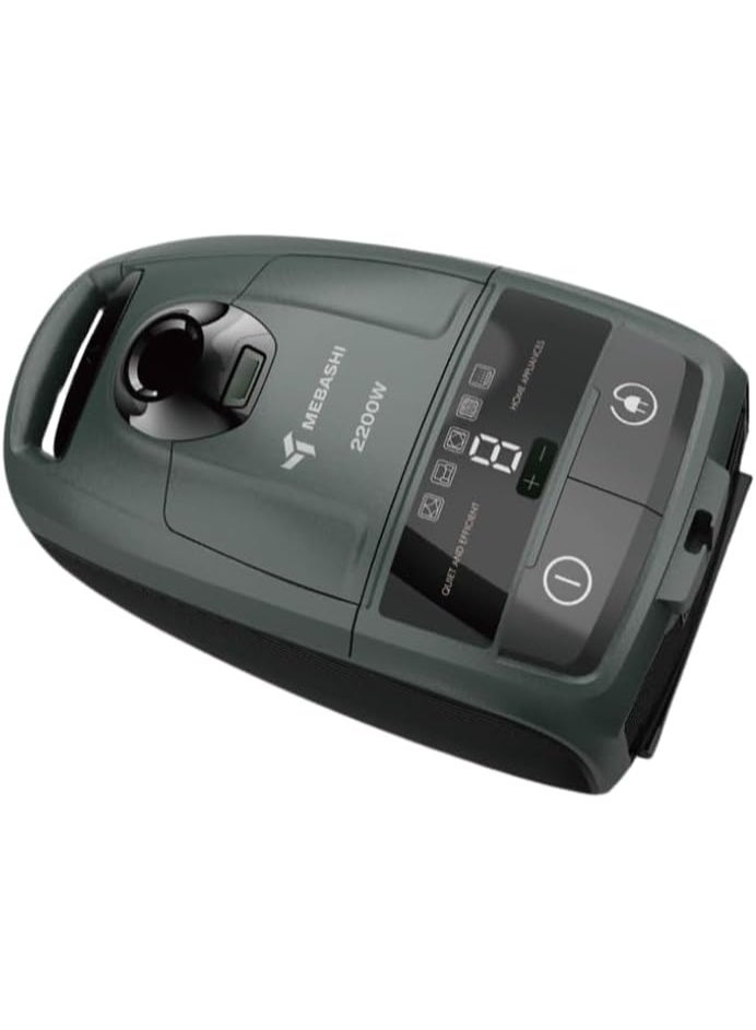 MEBASHI Vacuum Cleaner, 2200W, 5L Dust Bag, Digital Control Panel, Washable HEPA filter, Green (ME-VC3001)