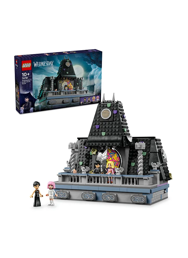 ليغو LEGO Wednesday & Enid’s Dorm Room Set, Collectible Nevermore Academy Building toy with 4 Mini-Doll Character Figures for Creative, Independent Play, Gift for Kids, Girls & Boys 76781