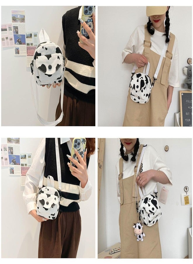 Amamcy Cute Milk Cow Print Crossbody Bag for Women Girls Cow Print Shoulder Purse Canvas Messenger Bag Small Satchel for Women - Image 3